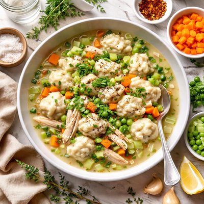 Image of Low Calorie Yet Delicious Chicken and Baby Dumplings