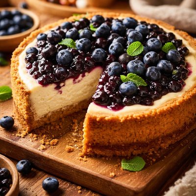 Image of Low Sugar Blueberry Cheesecake