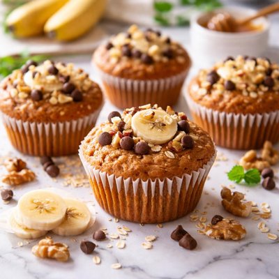 Image of Lower Fat Banana Nut Chip Muffins