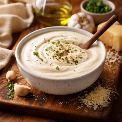 Image of Lower Fat Creamy Alfredo Sauce White Sauce