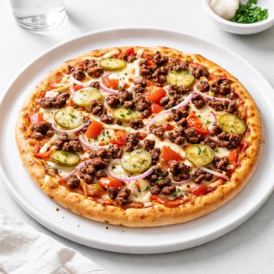 Image of Lower Fat Hamburger Pizza