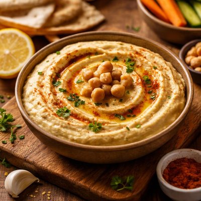 Image of Lower Fat Homemade Hummus