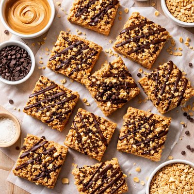 Image of Lower Fat Peanut Butter Rice Krispies Bars