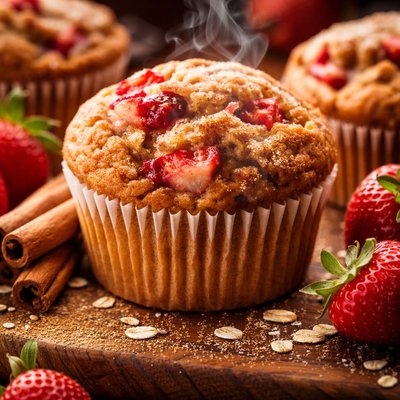 Image of Lower Fat Strawberry Cinnamon Muffins