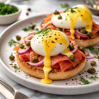 Image of Lox Eggs Benedict for Manbeasts