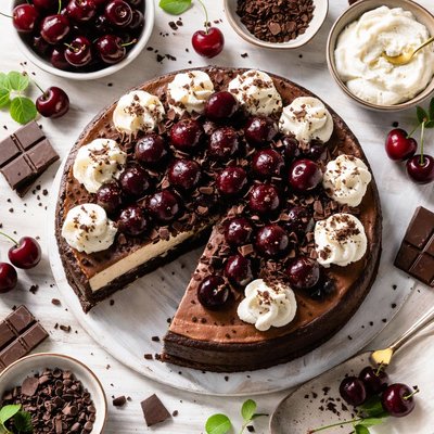 Image of Luscious Black Forest Cheesecake