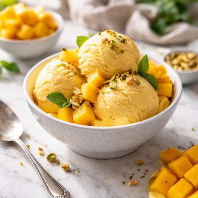 Image of Luscious Silky Mango Ice Cream