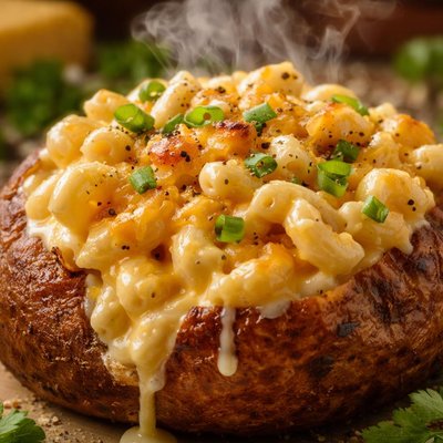 Image of Mac and Cheese in a Potato
