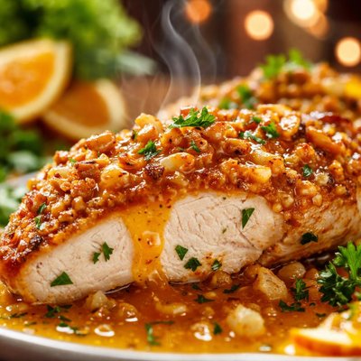 Image of Macadamia Chicken with Orange Frangelico Sauce