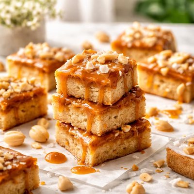 Image of Macadamia Nut Blondies with Caramel Maple Topping