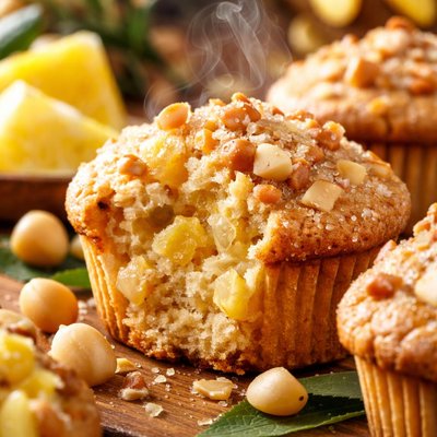 Image of Macadamia Pineapple Muffins