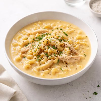 Image of Macaroni and Cheese Soup with Chicken