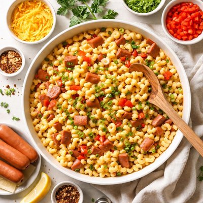 Image of Macaroni and Hot Dogs
