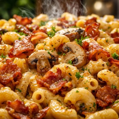 Image of Macaroni Bacon and Mushroom Casserole
