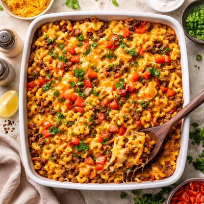 Image of Macaroni Cheddar Beef Bake