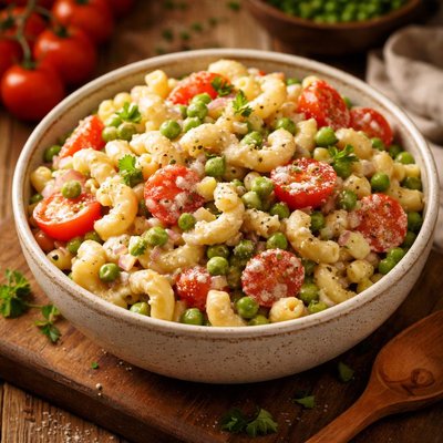 Image of Macaroni Salad with Tomatoes and Peas