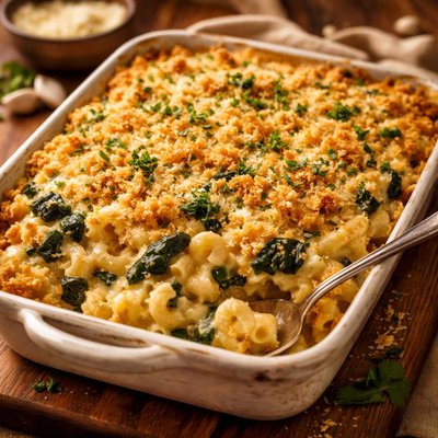Image of Macaroni Spinach and Cheese Casserole Oamc