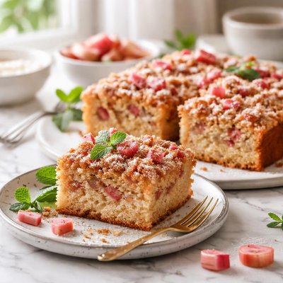 Image of Made Over Rhubarb Coffee Cake