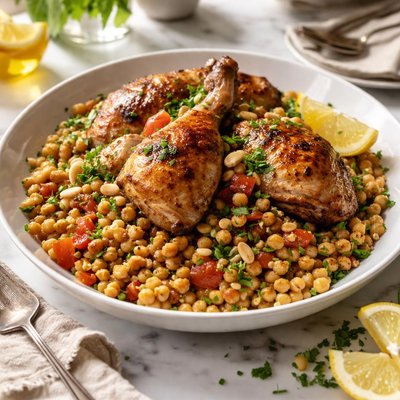 Image of Maftoul with Chicken Middle Eastern Israeli Cous Cous
