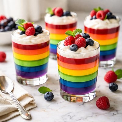 Image of Magic Layer Jello Dessert