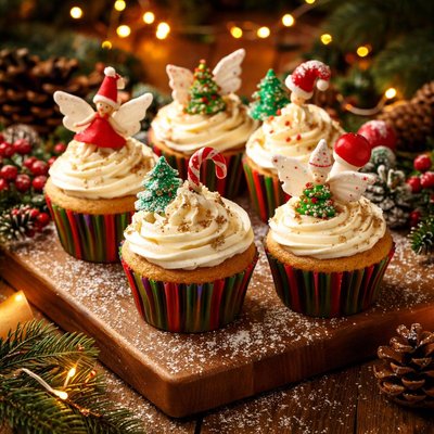 Image of Magical Christmas Fairy Cakes Christmas Fairy Cupcakes
