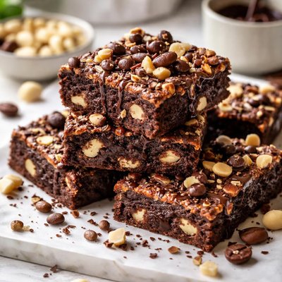 Image of Magnificent Mocha Macadamia Nut Brownies