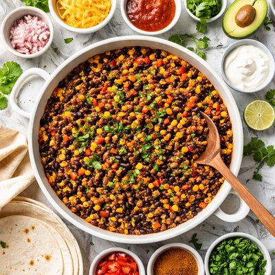 Image of Make Ahead Bean Burrito or Taco Filling Oamc