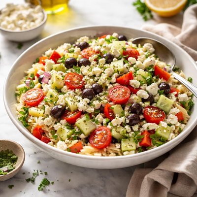 Image of Make Ahead Greek Orzo Salad