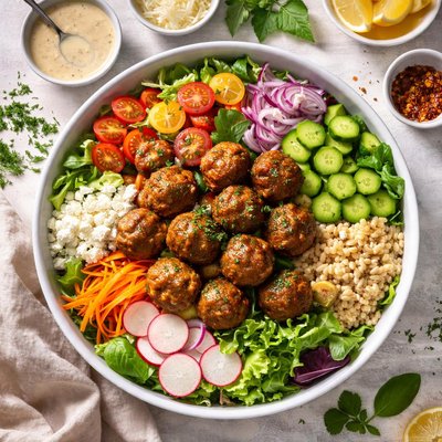 Image of Make Ahead Meatball Salad