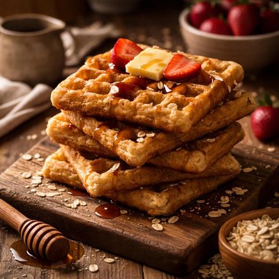 Image of Make Ahead Oatmeal Waffles