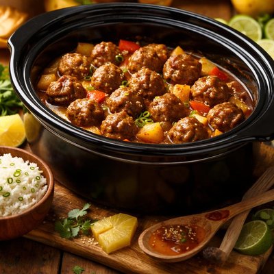 Image of Make It a Luau Meatballs Crock Pot