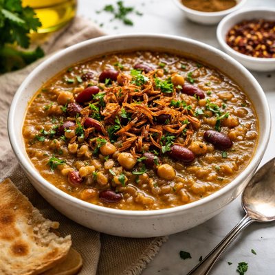 Image of Makhlouta 1 Vegetarian Hearty Lebanese Lentil Bean Soup
