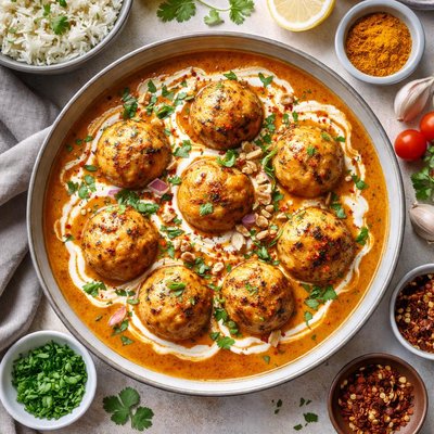 Image of Malai Kofta Stuffed Potato Balls in Cream
