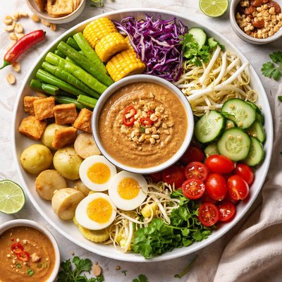 Image of Malaysian Gado Gado Vegetable Salad with Peanut Sauce