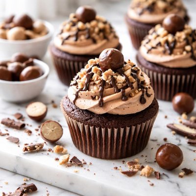Image of Malted Milk Ball Cupcakes