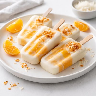 Image of Mandarin Orange Coconut Freezer Pops