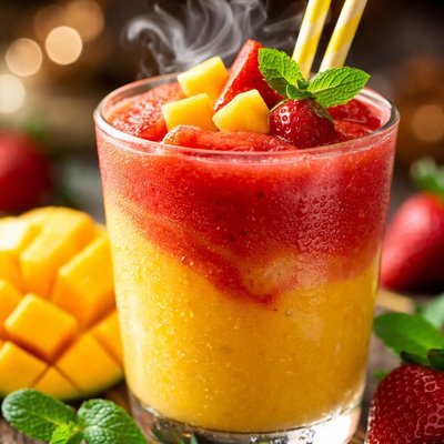 Image of Mango and Strawberry Smoothie