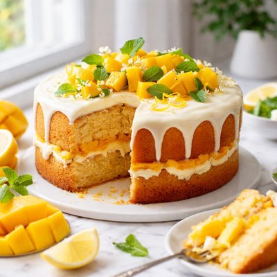Image of Mango Cake with Lemon Icing