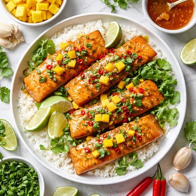 Image of Mango Glazed Fresh Atlantic Salmon