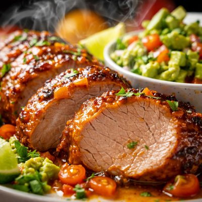 Image of Mango Habanero Pork Tenderloin with Cuban Guacamole