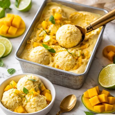 Image of Mango Ice Cream No Ice Cream Maker Necessary