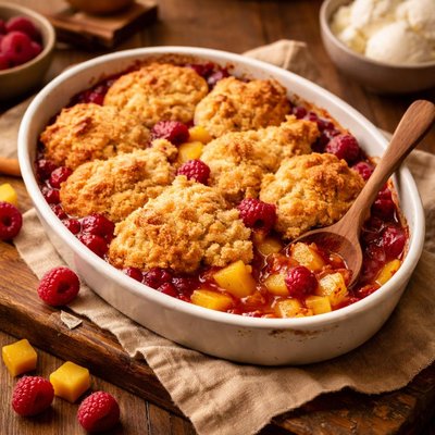 Image of Mango Raspberry Cobbler