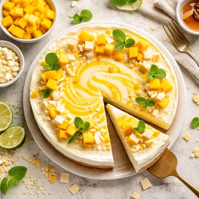 Image of Mango White Chocolate Cheesecake No Bake