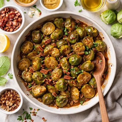 Image of Maple and Dijon Glazed Brussels Sprouts