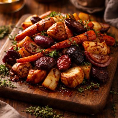Image of Maple Balsamic Roasted Root Vegetables