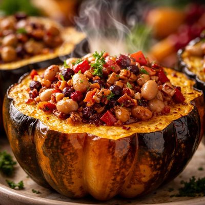 Image of Maple Bean Stuffed Acorn Squash