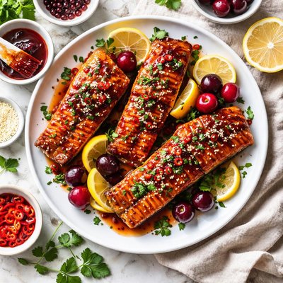 Image of Maple Cherry Glazed Salmon