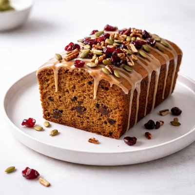Image of Maple Glazed Pumpkin Cranberry Loaf
