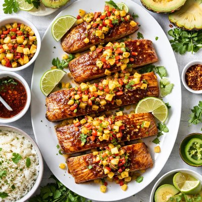 Image of Maple Glazed Salmon with Pineapple Salsa