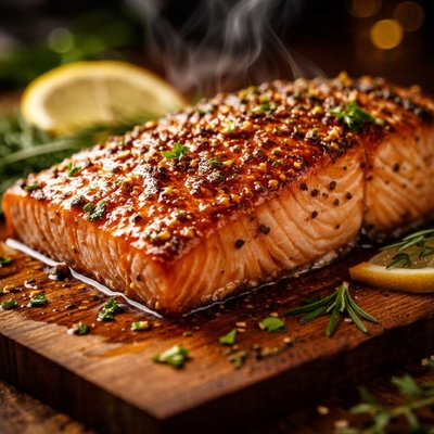 Image of Maple Mustard Plank Salmon